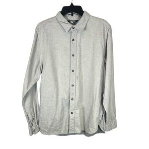 The North Face men’s light cream gray with speckles long sleeve cotton top Lg